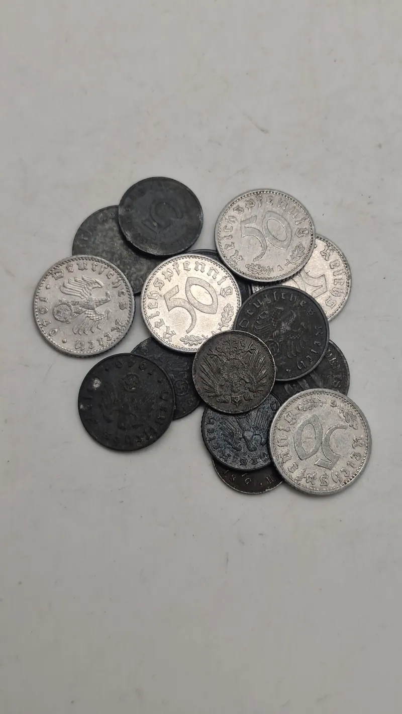 Samling originale tyske ww1/ww2 mønter