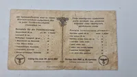 Original Ostland Spinnstoffwaren-Punktwertschein (Ostland tekstilvare-pointkupon) udstedt under den tyske besættelse af de baltiske stater (Lettland, Litauen, Estland) under Anden Verdenskrig