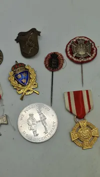 Samling pins og medaljer
