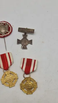 Samling pins og medaljer