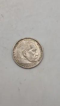 Original 2 Reichmark af sølv fra 1938