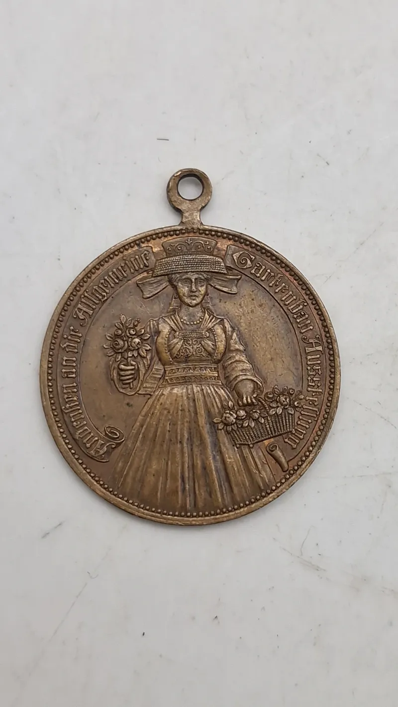 Original Gartenbau Versilberte Bronzemedaille 1897