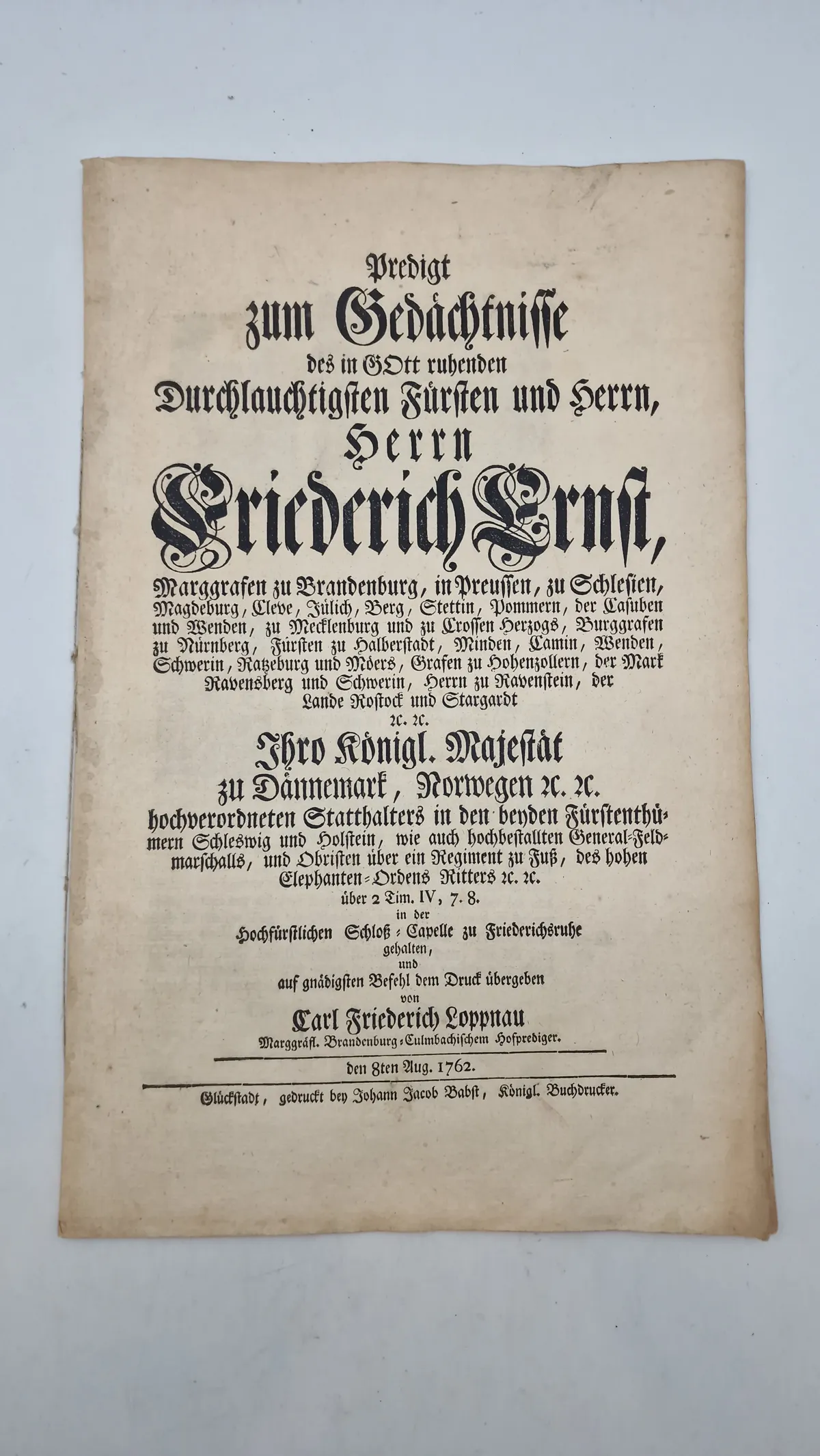 Original lovsamling fra 1762