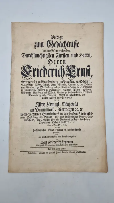 Original lovsamling fra 1762