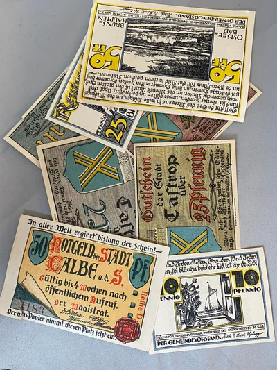 Samling original tysk Notgeld - ww1/2