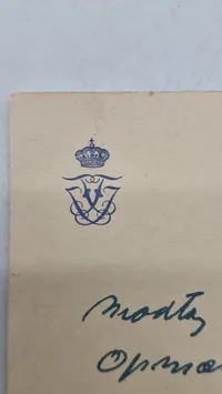 Ekstremt sjældent takke kort fra kronprins Frederik og prinsesse Ingrids bryllup i 1935