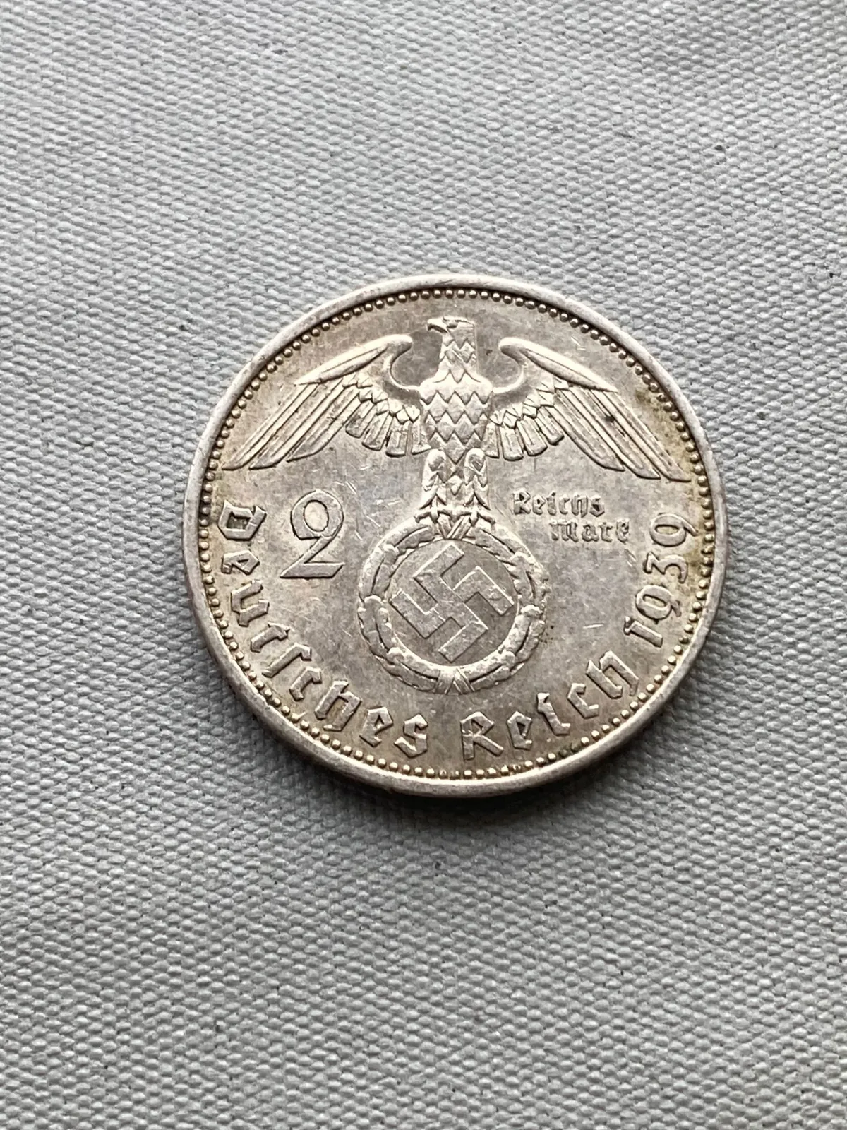 Original 2 Reichmark af sølv