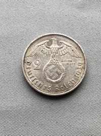Original 2 Reichmark af sølv