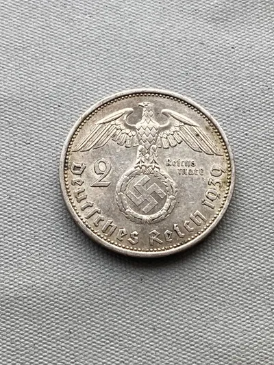 Original 2 Reichmark af sølv