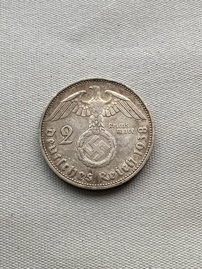 Original 2 Reichmark af sølv