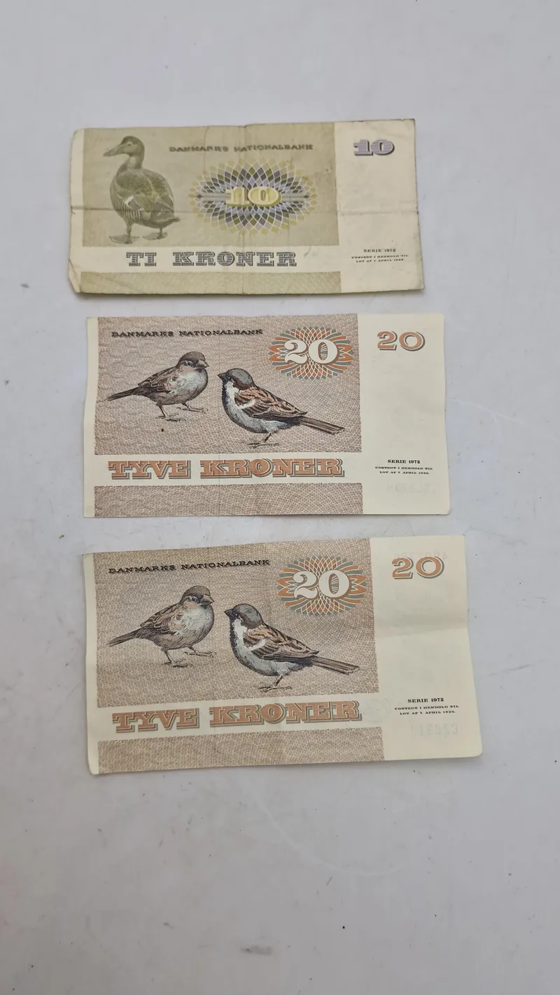 Samling originale danske pengesedler