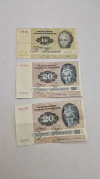 Samling originale danske pengesedler