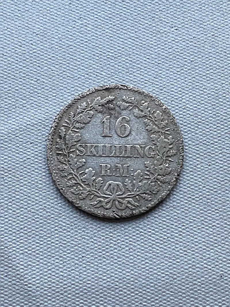 Original 16 skilling af sølv 1856