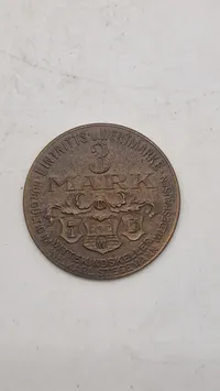 Original 3 Mark adgangs- eller værdikupon ("Eintritts- u. Wertmarke") fra Wittekindskeller Wildeshausen