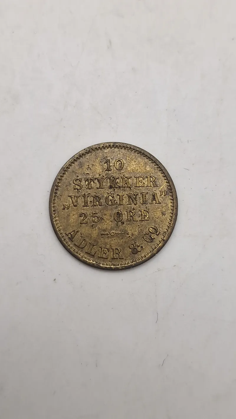 Original dansk reklame-jeton fra Adler & Co