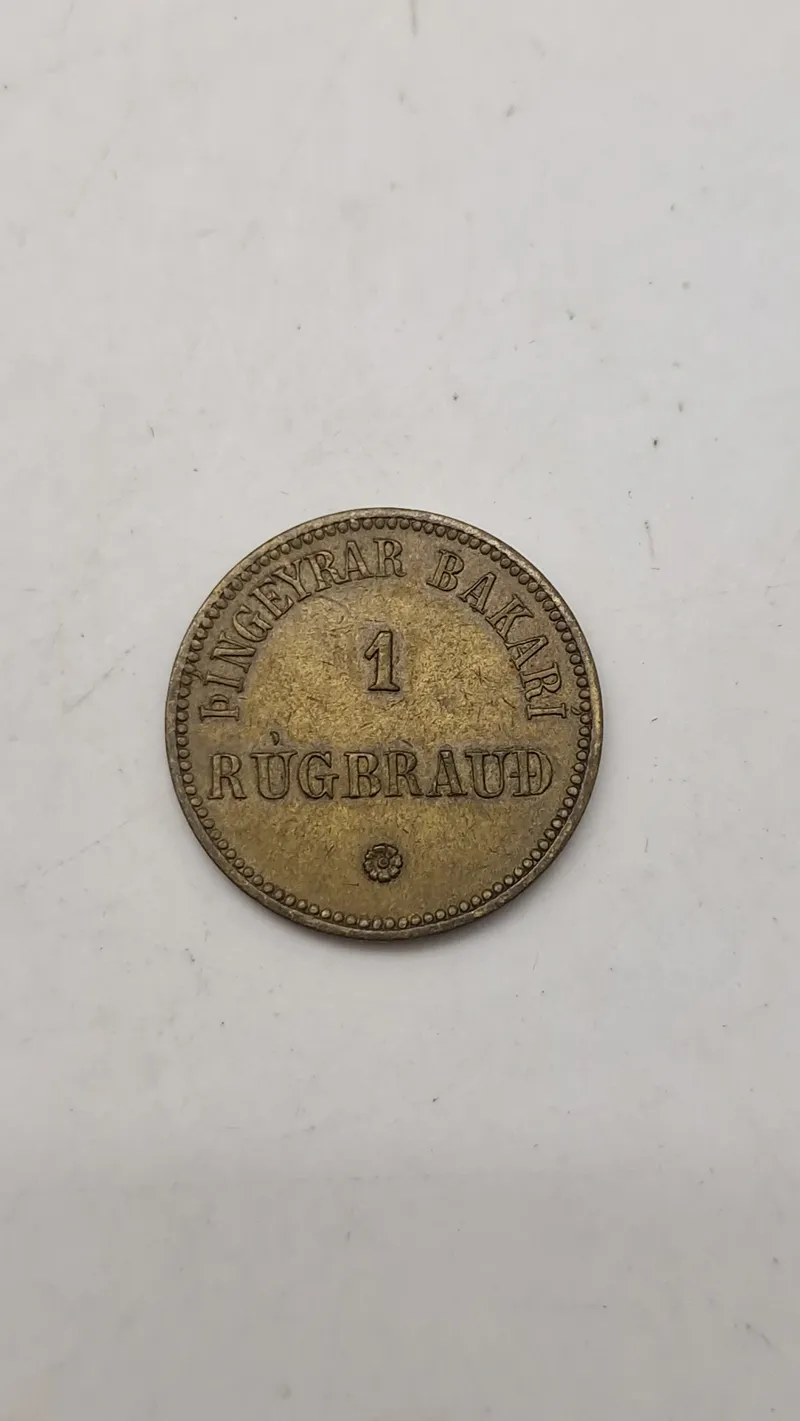 Original islandsk brød-token fra et bageri i Þingeyri