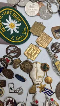 Stort lot pins og medaljer