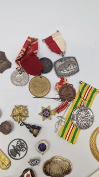 Stort lot pins og medaljer