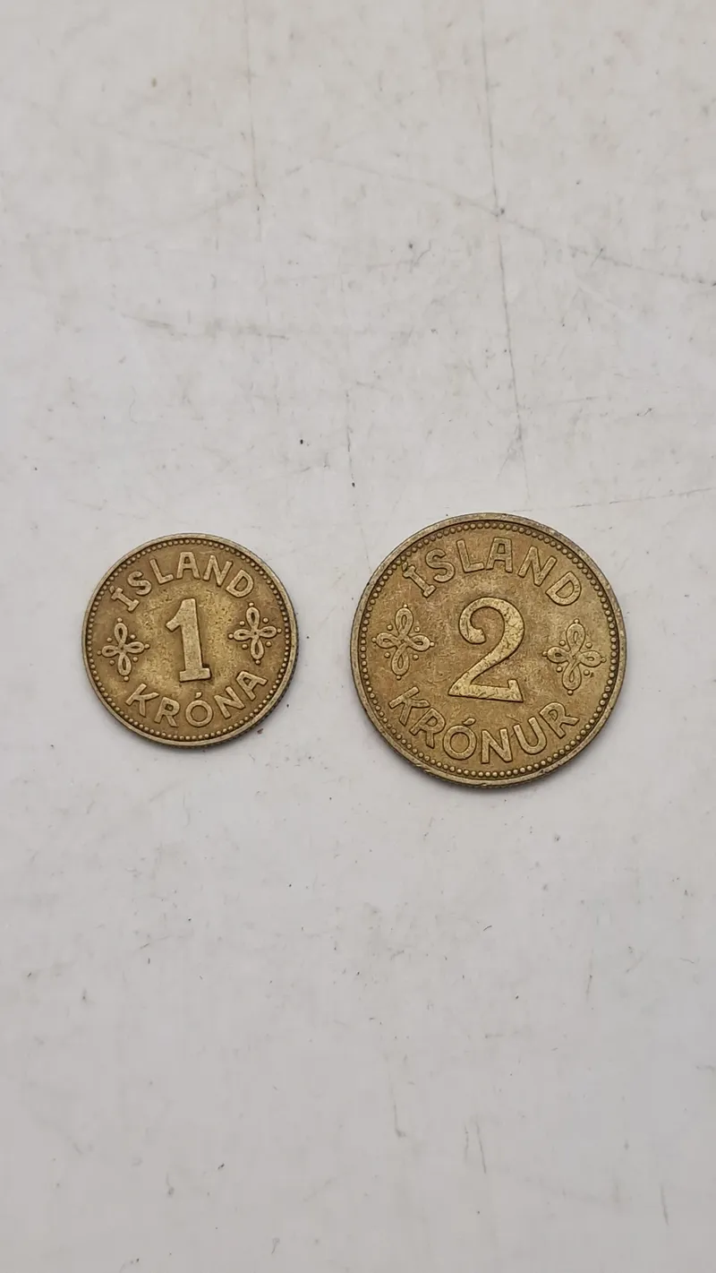 Original islandsk 1 & 2 krone