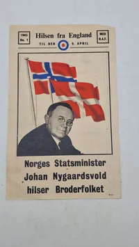Originalt illegalt blad, nedkastet over DK fra Engelske maskiner ww2