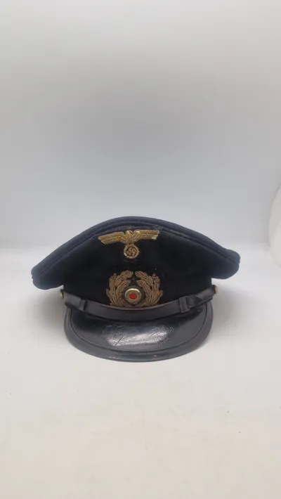 Tysk officerskasket Marine, mærker originale kasket måske lige efter krigen