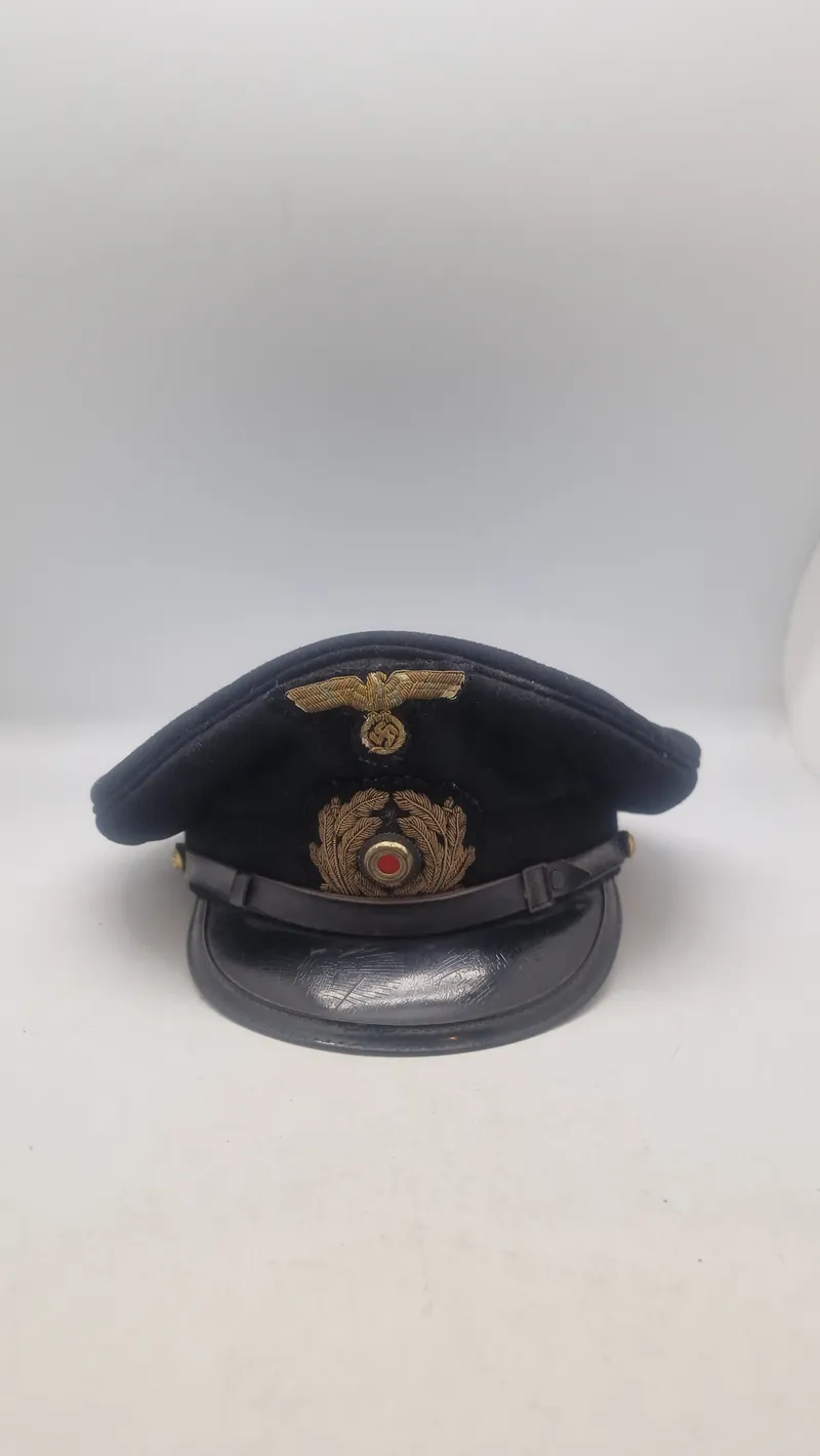 Tysk officerskasket Marine, mærker originale kasket måske lige efter krigen