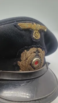 Tysk officerskasket Marine, mærker originale kasket måske lige efter krigen