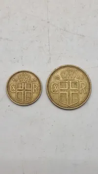 Original islandsk 1 & 2 krone
