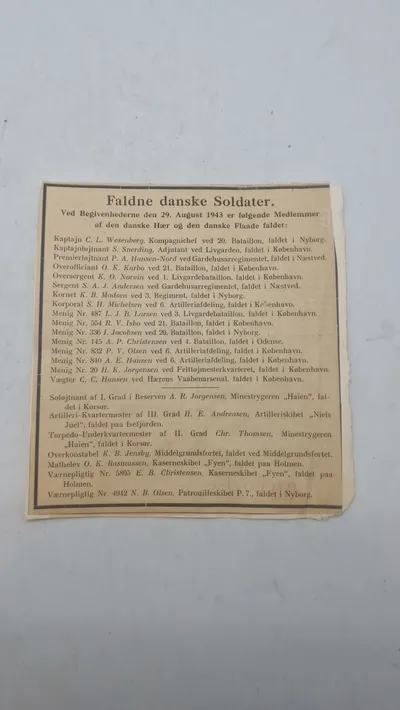 Faldne Danske soldater