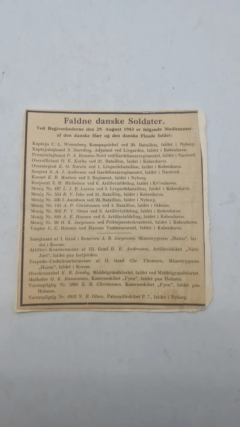Faldne Danske soldater