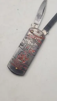 Sjælden original Hellesen reklame kniv (Tiger batterier)