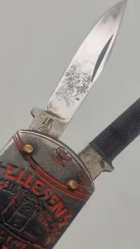Sjælden original Hellesen reklame kniv (Tiger batterier)