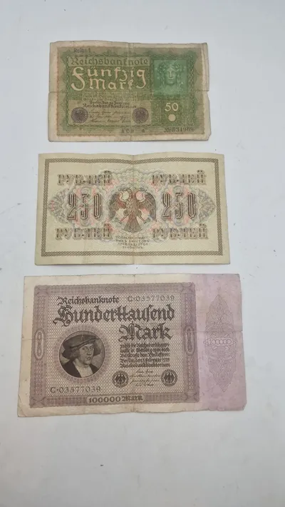Originale tyske/ Russiske sedler