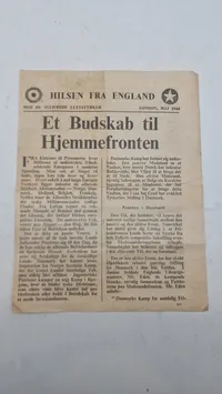 Originalt Nedkastet illegalt blad WW2