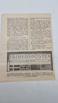 Originalt Nedkastet illegalt blad WW2