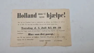 Flyveseddel Holland slut krigen