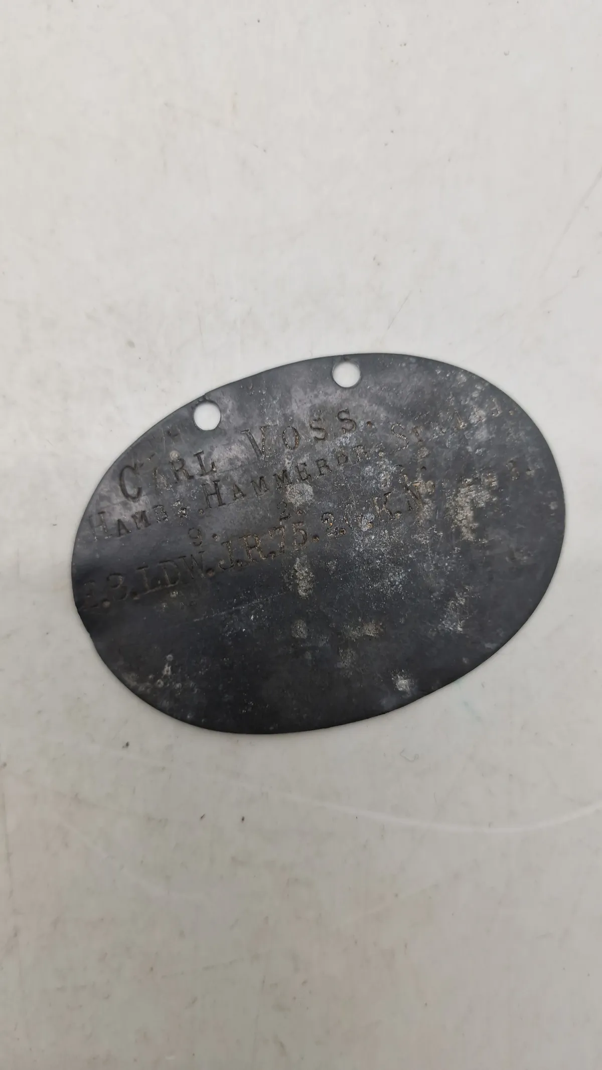 Originalt tysk erkennungsmarke, ww1