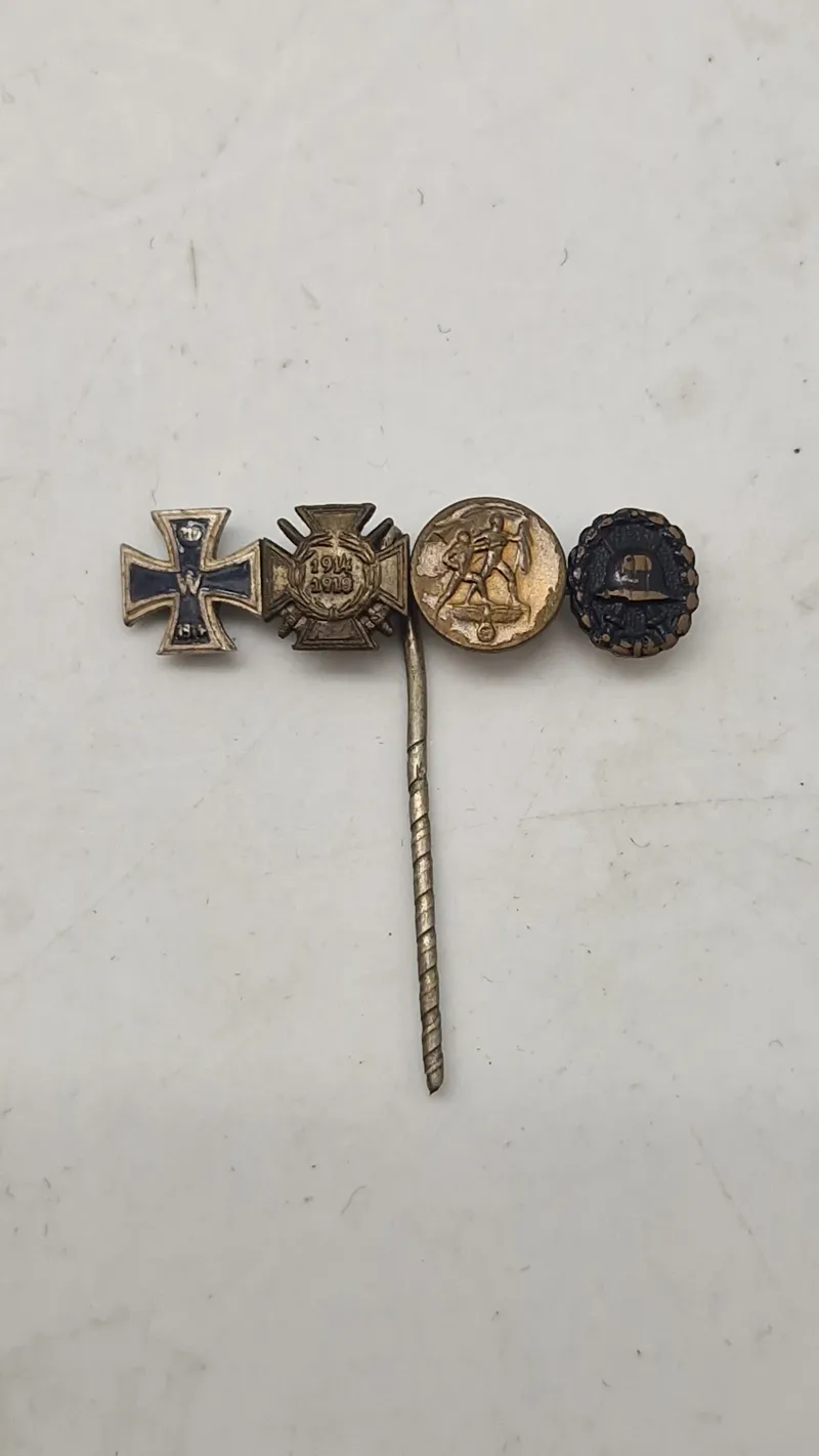 Original tysk miniature nål, eisernes kreuz, Ehrenkreuz des 1. Weltkrieges 1914-1918, Sudetenland-medalje, verwundetenabzeichen