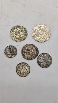 Samling sølvmønter