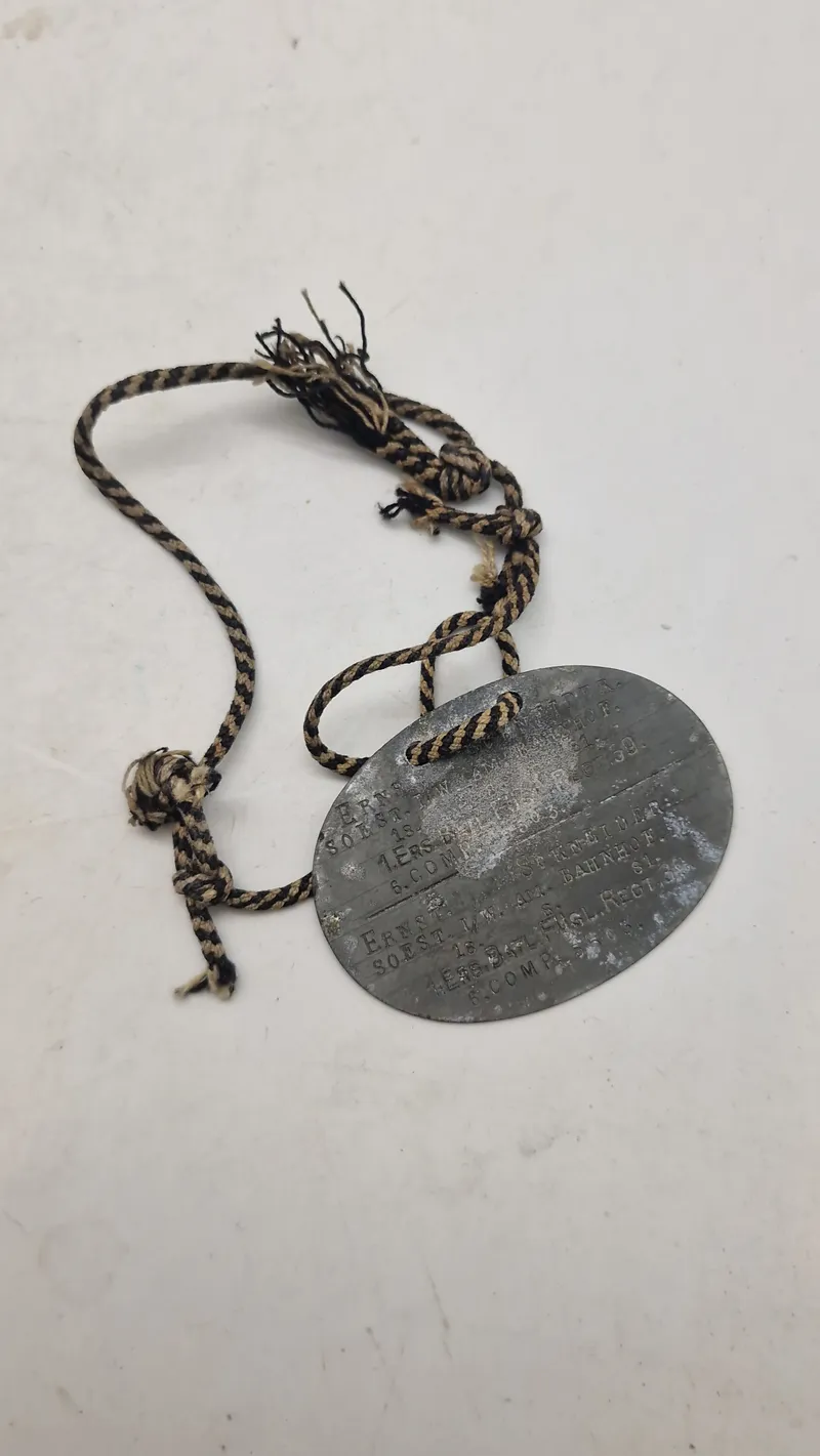 Originalt tysk erkennungsmarke, ww1