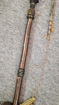 Sjælden original langpibe med teksten "De Sidste paa Skandsen Dybbøl 18 April 1864".