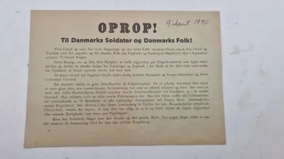 Originalt Oprob nedkastet over danske byer 9.april 1940