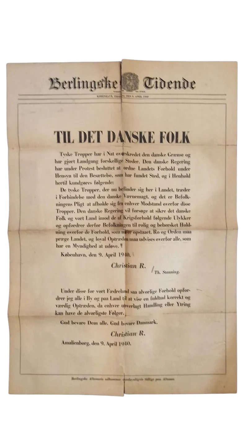 Original plakat fra 9 april 1940