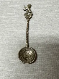 Original Berlin sølvske med WW1 mønt