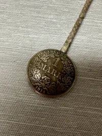 Original Berlin sølvske med WW1 mønt