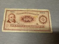 Original Dansk 100 kr 1965