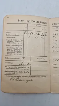Original dansk soldaterbog, 1912