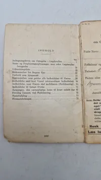 Original dansk soldaterbog og hundetegn fra 1937
