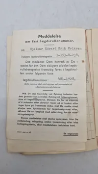 Original dansk soldaterbog og hundetegn fra 1937