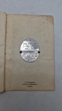 Original dansk soldaterbog og hundetegn fra 1937